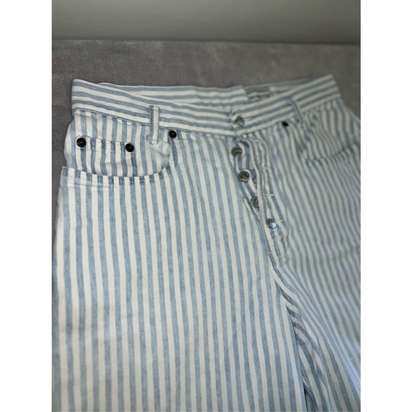 VTG Striped Denim Jean Long Shorts XS-S - Picture 3 of 8